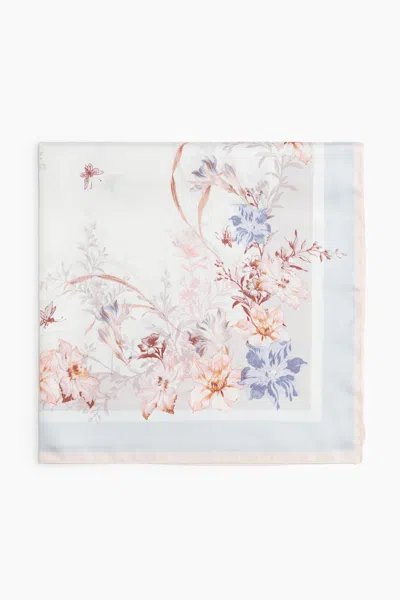 H&m Patterned Scarf In Ivory/floral