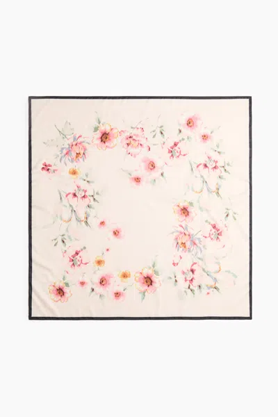 H&m Patterned Scarf In Powder Pink/flowers