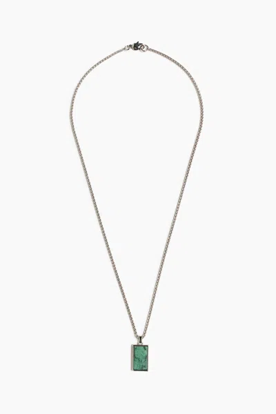 H&m Pendant Necklace In Silver-colored/green