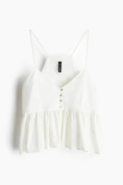 H&m Peplum Camisole Top In White