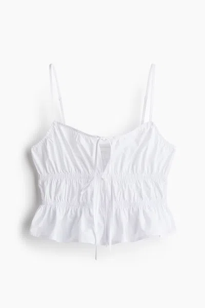 H&m Peplum Camisole Top In White