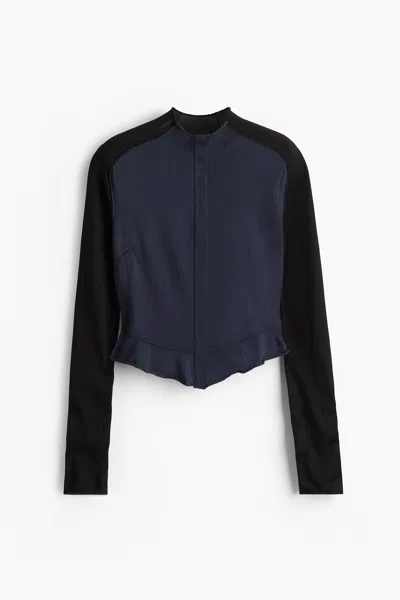 H&m Peplum Cardigan In Black