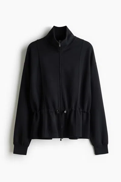 H&m Peplum Sweatshirt Jacket In Black