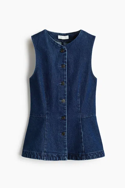 H&m Peplum Vest In Blue