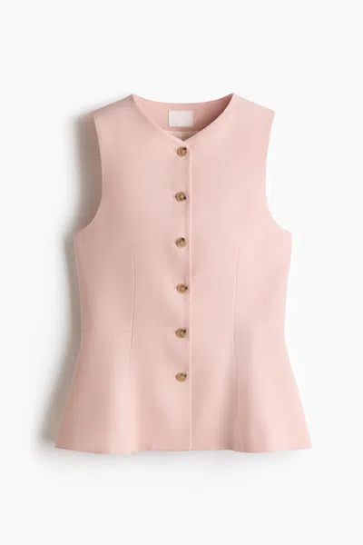 H&m Peplum Vest In Pink
