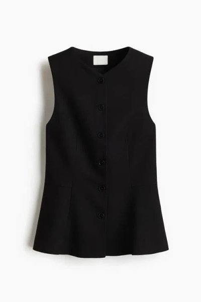 H&m Peplum Waistcoat In Black
