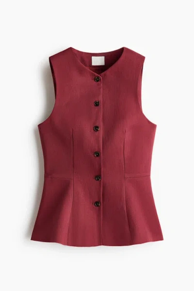 H&m Peplum Waistcoat In Blue