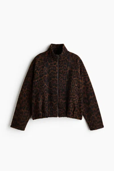 H&m Pile Jacket In Brown
