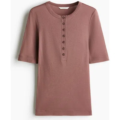 H&m Pima Cotton Top In Green