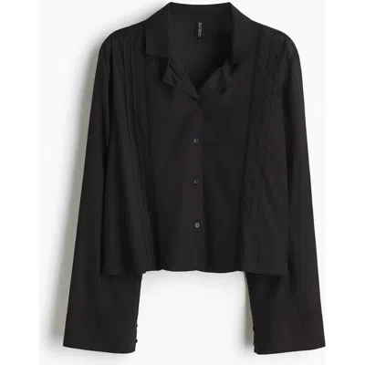 H&m Pintucked Pyjama Shirt In Black