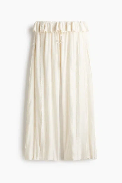 H&m Pintucked Trousers In White
