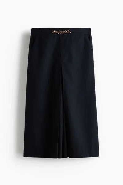 H&m Pleat-detail Culottes In Blue