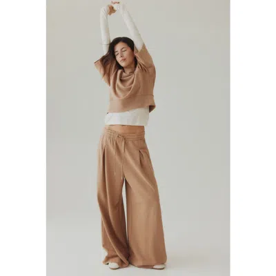 H&m Pleat-detail Drawstring Pants In Brown