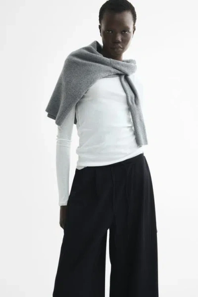 H&m Pleated Drawstring Pants In Black