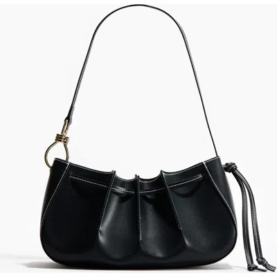 H&m Pleated Shoulder Bag In Black