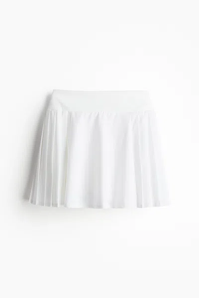 H&m Pleated Tennis Skirt With Drymove In White