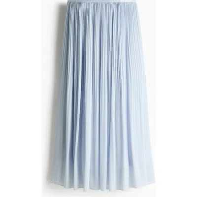 H&m Plissé Skirt In Blue