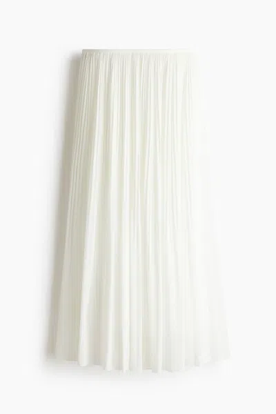 H&m Plissé Skirt In White