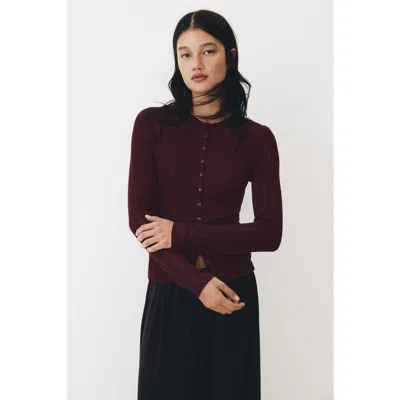 H&m Pointelle-knit Cardigan In Brown