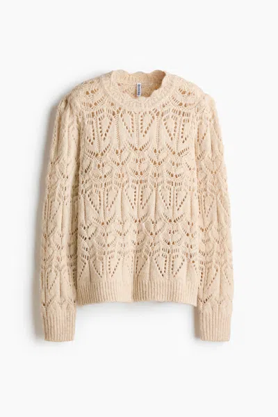 H&m Pointelle-knit Sweater In Gold