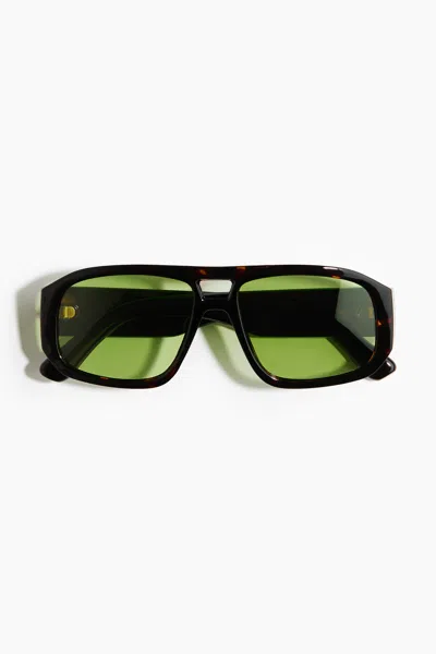 H&m Polarized Aviator-style Sunglasses In Brown/tortoiseshell Pattern