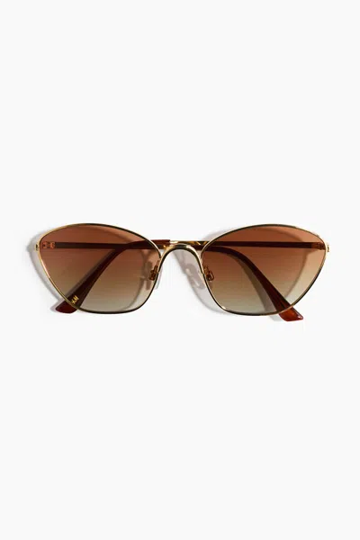 H&m Polarized Sunglasses In Gold-colored