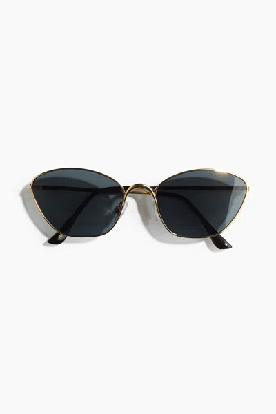 H&m Polarized Sunglasses In Gold-colored/black