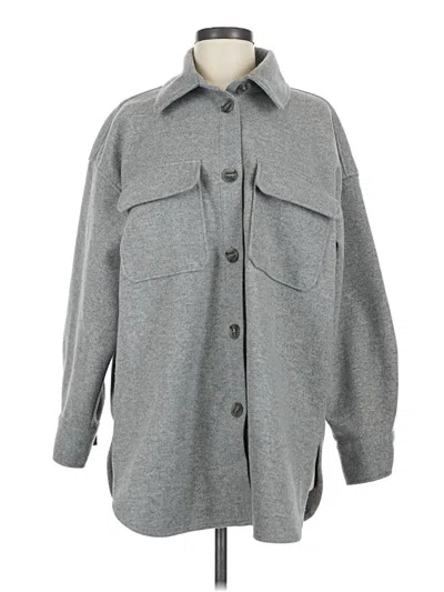 Pre-owned H&m Poncho In Gray