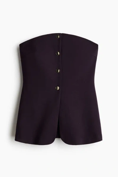 H&m Ponte Di Roma Bandeau Waistcoat In Black