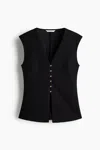 H&m Ponte Di Roma Waistcoat In Black | ModeSens