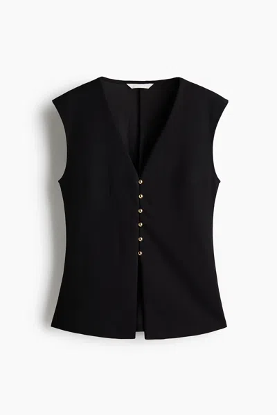 H&m Ponte Di Roma Waistcoat In Black