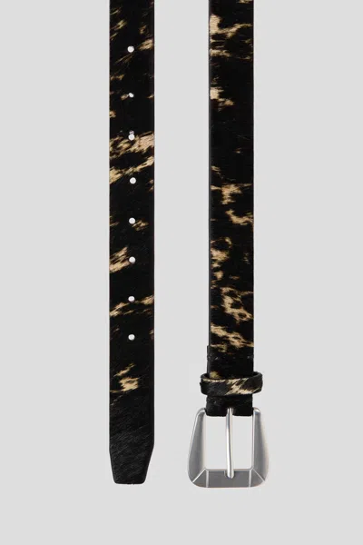 H&m Pony Hair-effect Leather Belt In Black
