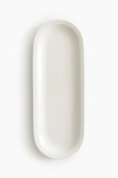 H&m Porcelain Serving Plate In White