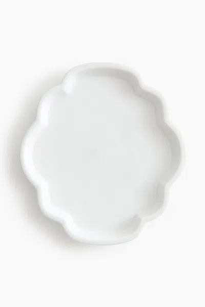 H&m Porcelain Serving Plate In White