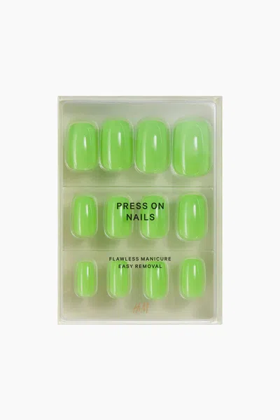 H&m Press-on Nails In Minted Lemonade