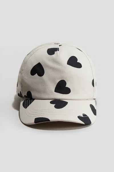H&m Kids' Printed Cotton Cap In White