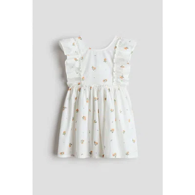 H&m Kids'  Printed Cotton Dress In White