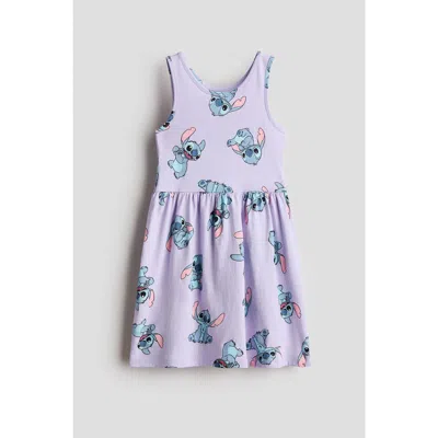 H&m Kids'  Printed Cotton Dress In Purple