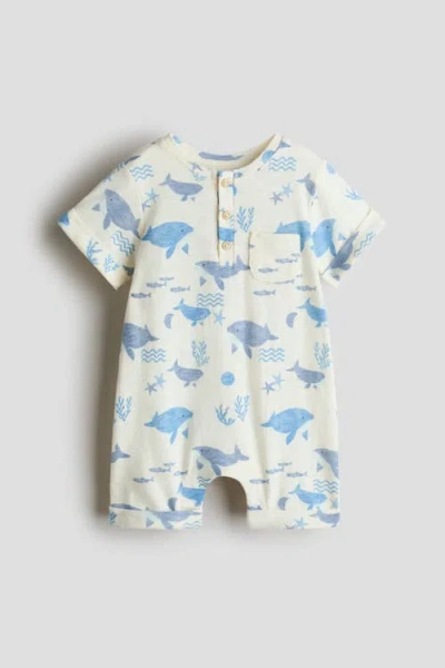 H&m Babies'  Printed Cotton Romper Suit In Multi
