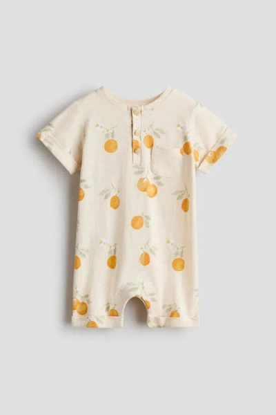 H&m Babies'  Printed Cotton Romper Suit In Multi