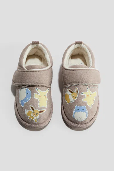H&m Kids' Printed Cotton Slippers In Multi