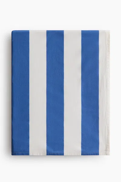 H&m Printed Cotton Tablecloth In Blue