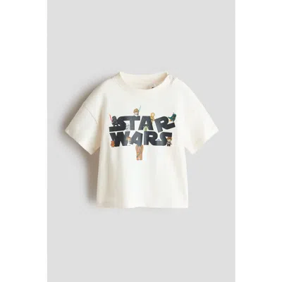 H&m Babies'  Printed Cotton T-shirt In Neutral