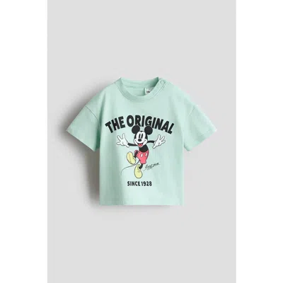 H&m Babies'  Printed Cotton T-shirt In Green