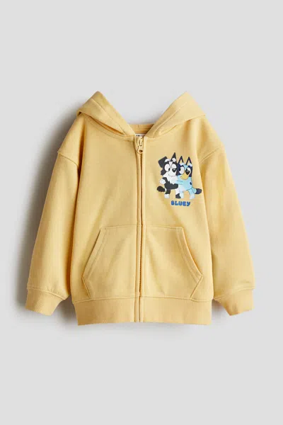 H&m Kids' Printed Hooded Jacket In Brown