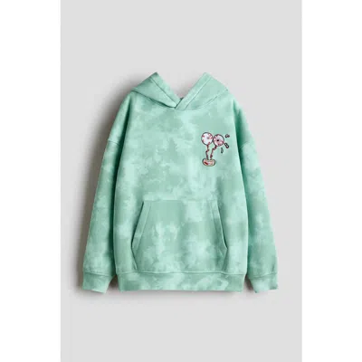 H&m Kids'  Printed Hoodie In Green