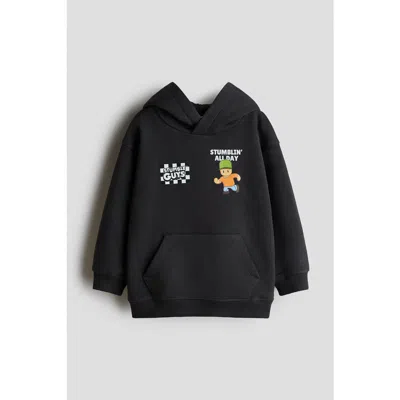 H&m Kids'  Printed Hoodie In Black