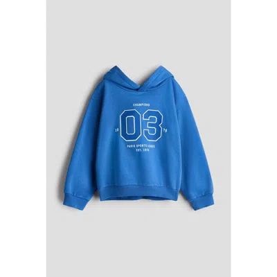 H&m Kids'  Printed Hoodie In Blue