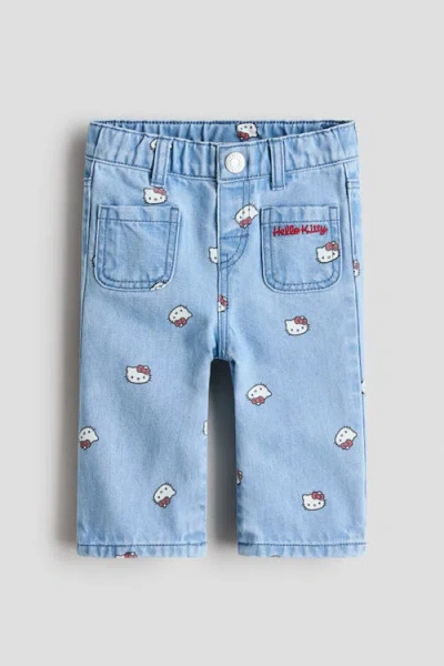 H&m Babies'  Printed Jeans In Blue