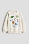 H&m Kids'  Printed Sweatshirt In White